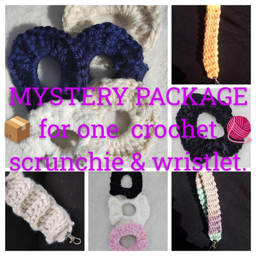 Mystery package crochet scrunchie & wristlet